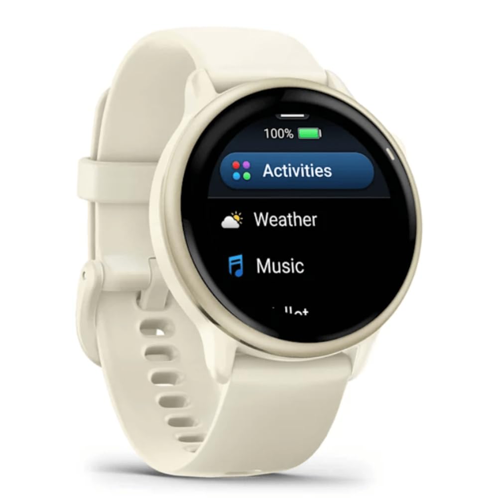Garmin Vívoactive 6, Smartwatch con GPS, Pantalla AMOLED, Funciones Esenciales de Salud, Entrenamientos de Movilidad, Entrenamiento avanzado del sueño y hasta 11 días de autonomía, Blanco