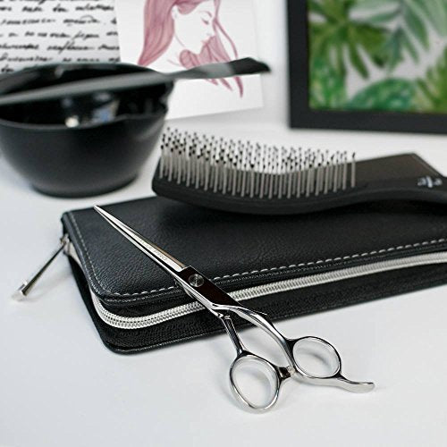 Olivia Garden SilkCut PRO Tijeras 5.00" - Cuchillas convexas de acero superior ultra afiladas, diseño elegante, cómodo, funda de corte incluida