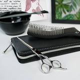 Olivia Garden SilkCut PRO Tijeras 5.00" - Cuchillas convexas de acero superior ultra afiladas, diseño elegante, cómodo, funda de corte incluida