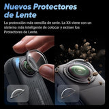 Insta360 X4 Paquete Get-Set - Cámara de acción Impermeable 8K 360, Vídeo 4K Gran Angular, Efecto Selfie Stick Invisible, Protectores de Lente Extraíbles, 135 Min Batería, No Tarjeta MicroSD