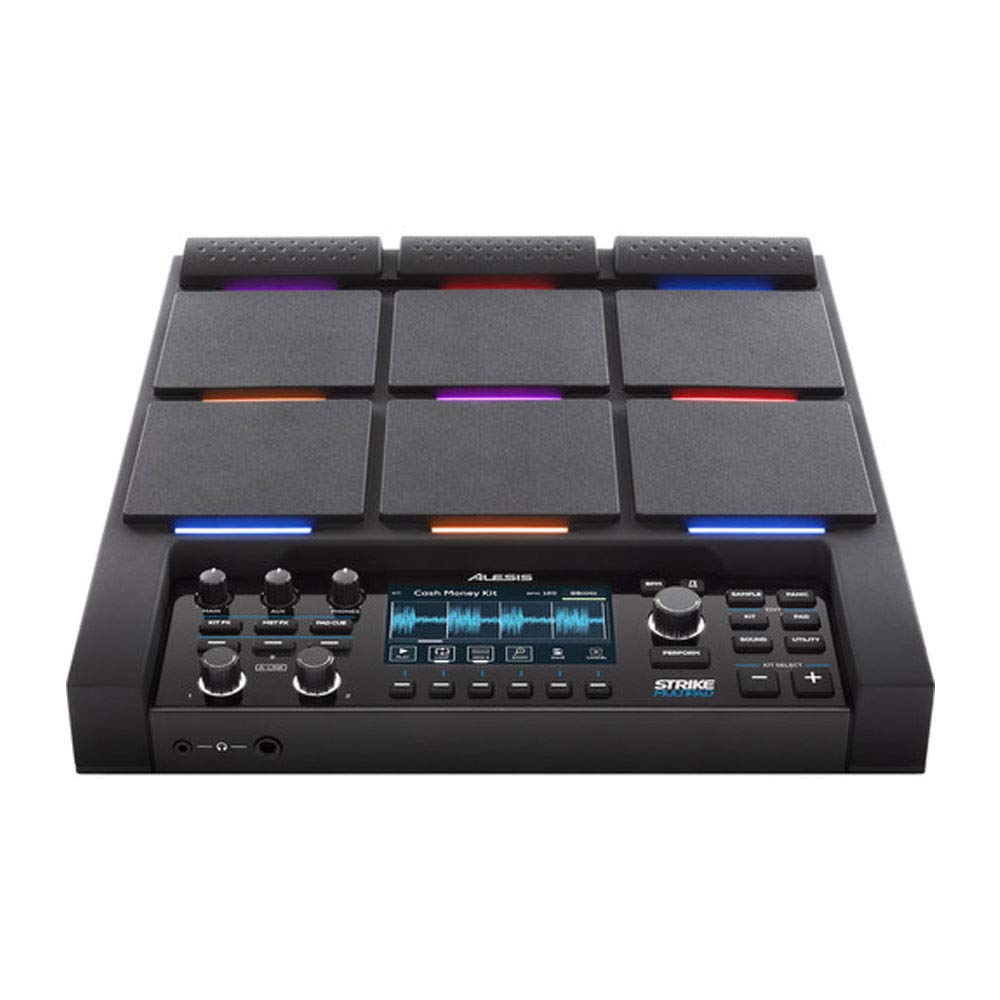 Alesis Strike Multipad - Pad de Percusión, 9 Disparadores con Retroiluminación RGB, Sampler, Looper, Tarjeta de Sonido con 2 Entradas/2 Salidas, Carga de Samples USB y Pantalla de 4,3 Pulgadas