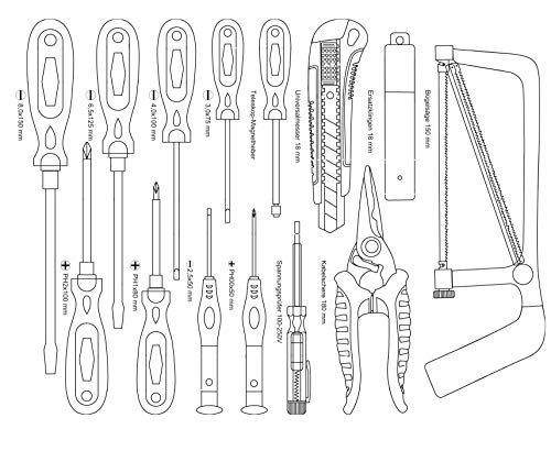 Mannesmann - M29077 - Carro de aluminio para herramientas, equipado, 159 piezas.