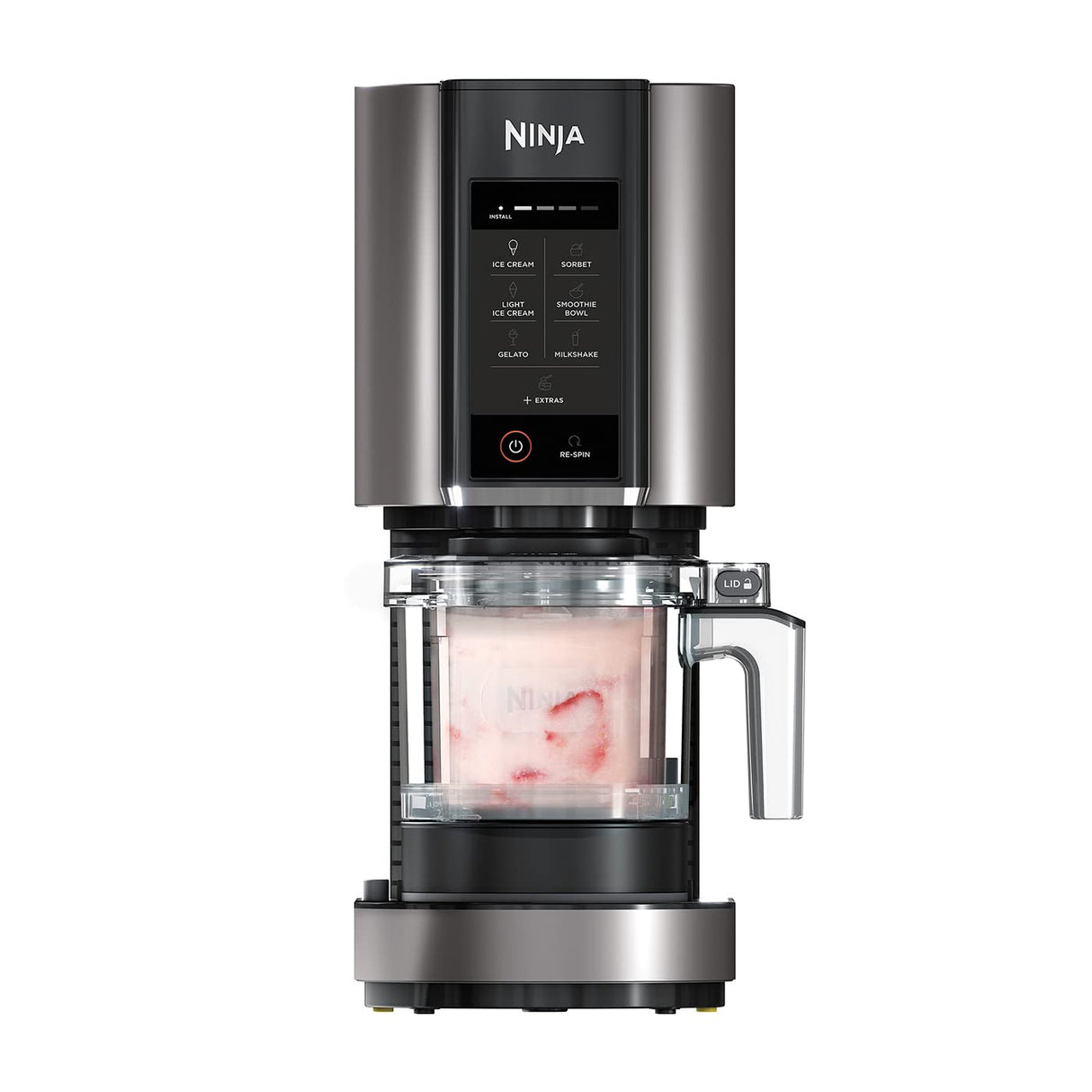 Ninja CREAMi Heladera multifunción, 1,4 l de capacidad, 3 tarrinas, 7 programas, Helado, Gelato, Sorbete, Smoothie bowl, Batido y más, en negro y plata, NC300EU