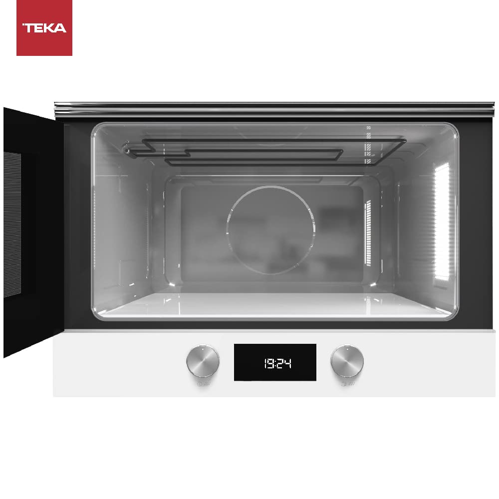 Teka ML 8220 BIS L - Urban Colors Edition Microondas de Integración con Base Cerámica, Panel de Mandos de Cristal Electrónicos, Color Cristal Blanco