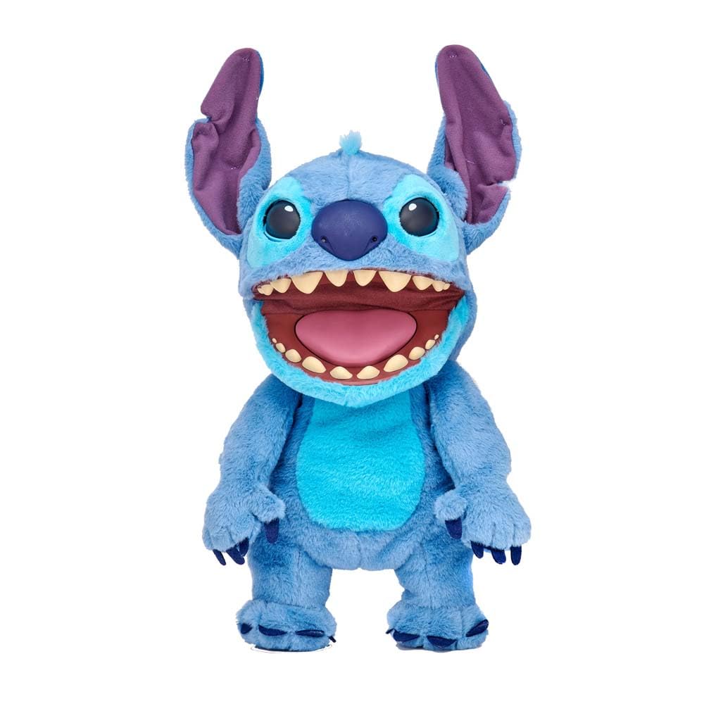 Disney Stitch Puppetronic by Real FX de Lilo & Stitch, Peluche Electrónico de 45 cm, 100+ Combinaciones de Acciones y Sonidos, Juguete Realista con Sensores y Reacciones, 6+ años, Famosa (TTC29000)