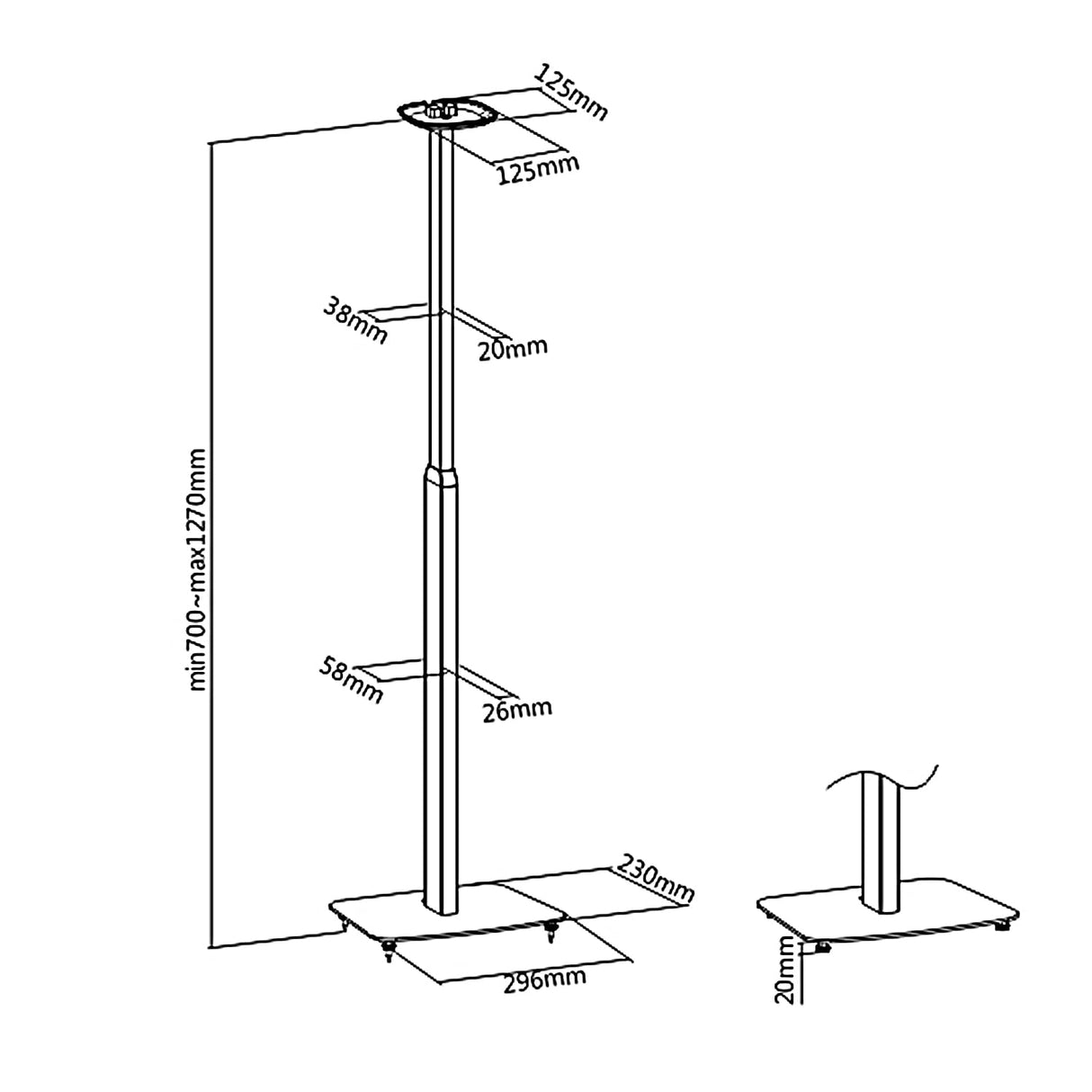 Maclean MC-896 Soporte de Suelo para el Altavoz Sonos One/Sonos/One SL, (1)