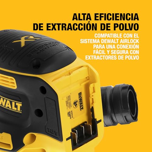 DEWALT Lijadora sin escobillas de 125 mm, 18V XR, Sin batería ni cargador, DCW210N-XJ