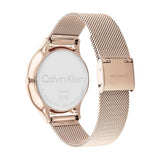 Calvin Klein Reloj Analógico de Cuarzo Multifunción para Mujer Colección Timeless Mesh MF con Correa de Malla de Acero Inoxidable de Oro Rosa - 25200102