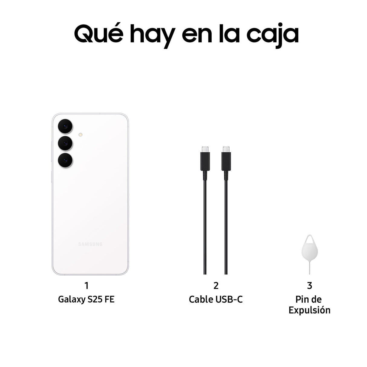 Samsung Galaxy S25 FE 256GB, Teléfono Móvil con IA, Marco Ligero 7,5mm, Pantalla FHD+ 6,7", Cámara 50MP, Exynos 2400, 8GB RAM, Garantía Fabricante 3 Años + 1 Año Extra, Blanco (Versión Española)
