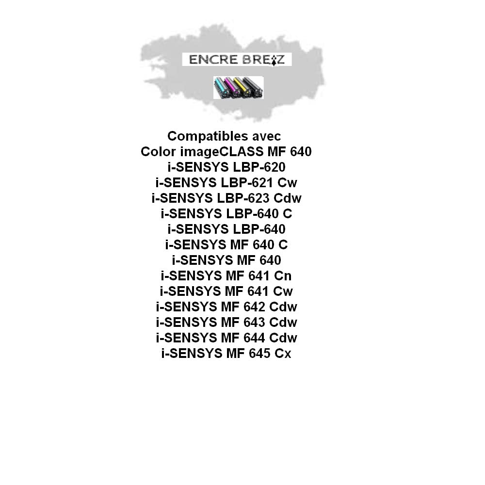 Toner Breiz - Juego de 4 Cartuchos de tóner compatibles para Canon Image Class MF640C MF641CW MF642CDW MF643CDW MF644CDW MF645CX LBP621CW LBP622CDW LBP623CDW ,054h