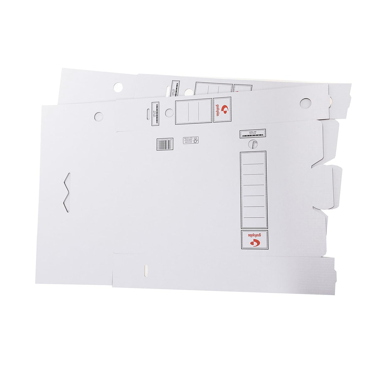 Grafoplás 70905700. Pack de 50 Cajas de Archivo Definitivo de Cartón, Tamaño Folio, 2 Frentes para Archivo Vertical y Apaisado, Certificados FSC, 36x25,3x10cm