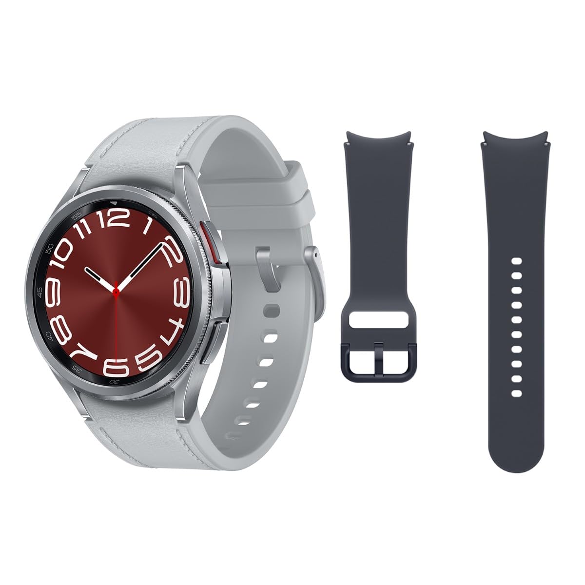 Samsung Galaxy Watch6 Classic Bluetooth, 43 mm + Correa de recambio - Smartwatch, Control de Salud, Seguimiento Deportivo, Batería de Carga Rápida, Plateado (Versión Española)