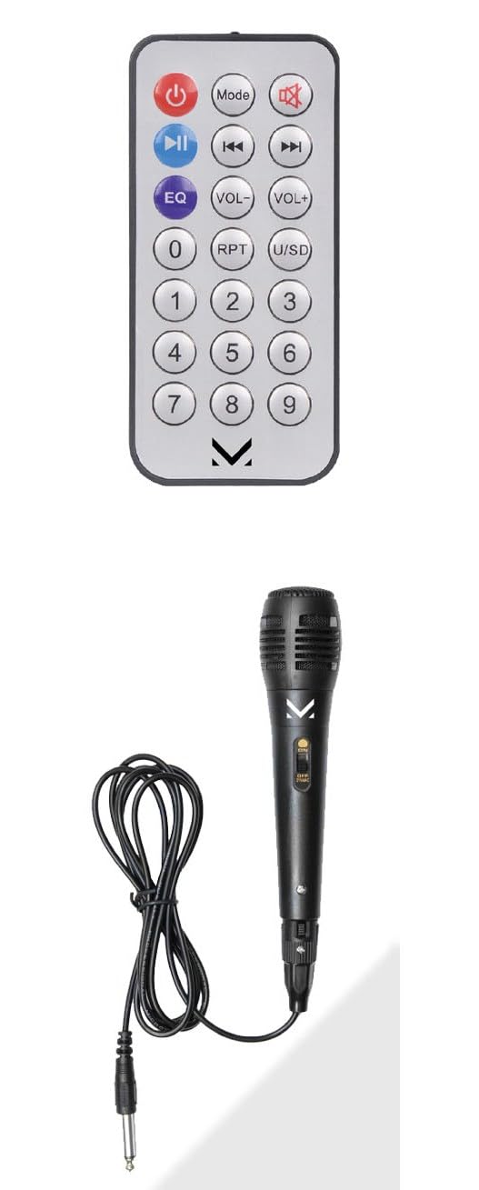 MAJESTIC Fire 12 - Altavoz Bluetooth, Luces LED Multicolor, entradas USB/MicroSD/AUX-IN/Mic, micrófono de Cable Incluido, batería Recargable, TWS, asa de Transporte