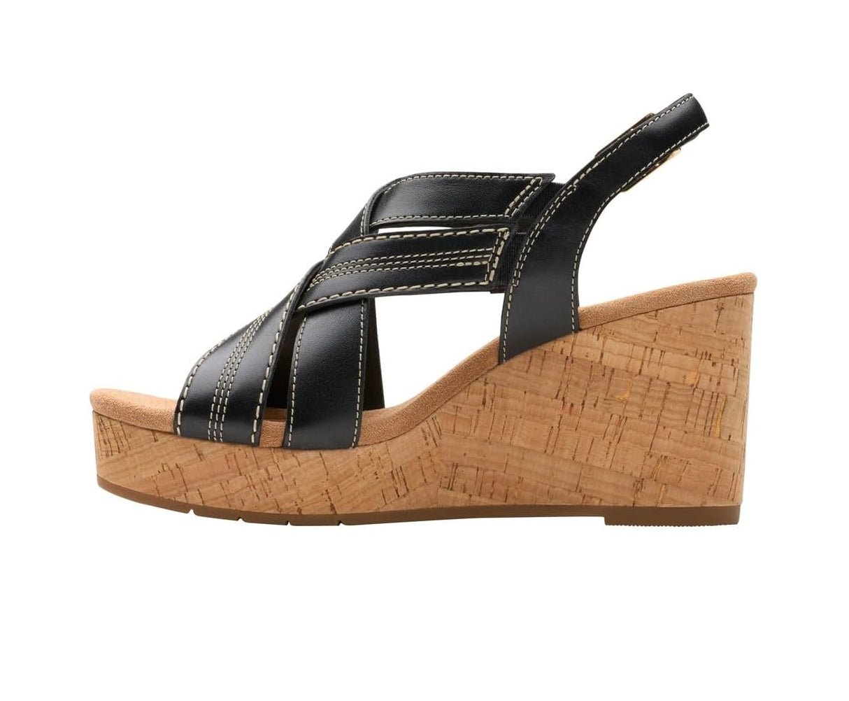 Clarks Sabina Sling, Sandalia Mujer, Black/Black, 37 EU