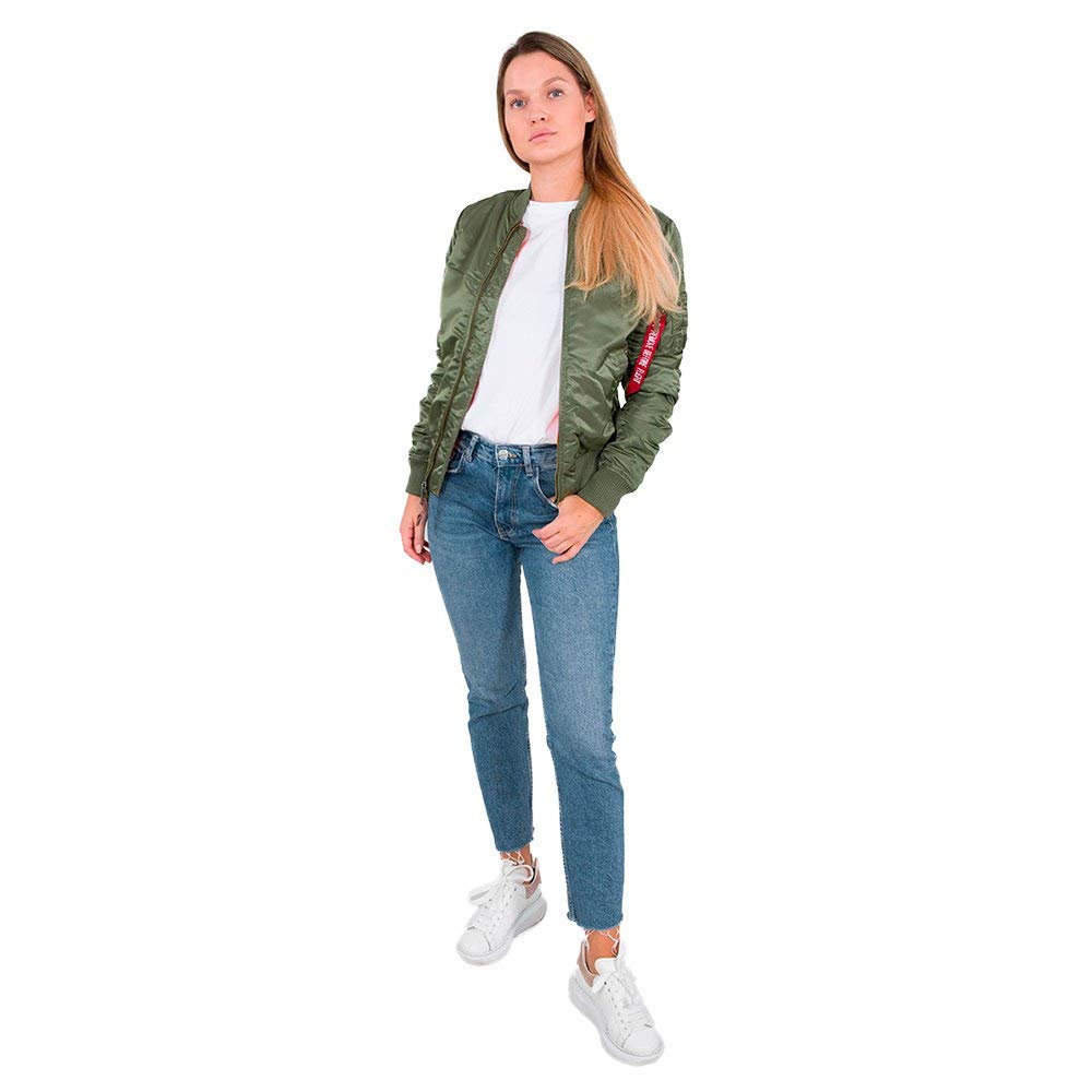 ALPHA INDUSTRIES MA-1 VF 59 Chaqueta, Verde (Sage Green-01), M para Mujer