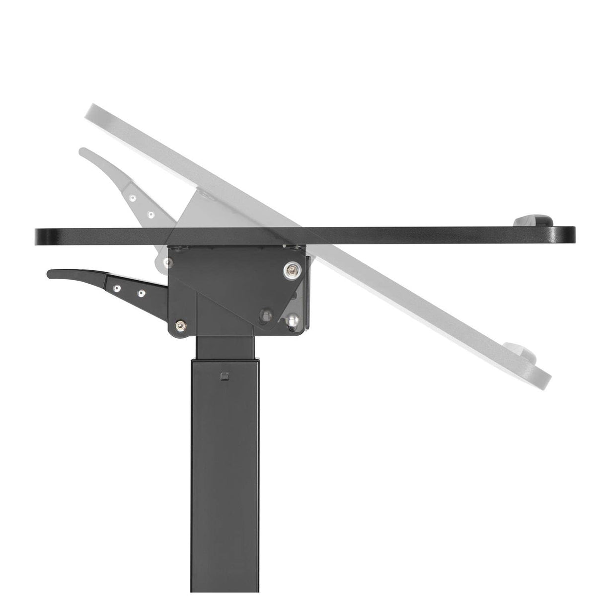 Maclean MC-892B Escritorio para Ordenador portátil de Altura Regulable con Ruedas Escritorio de pie Regulable en Altura hasta un máximo de 113 cm 30 Grados Inclinable Negro