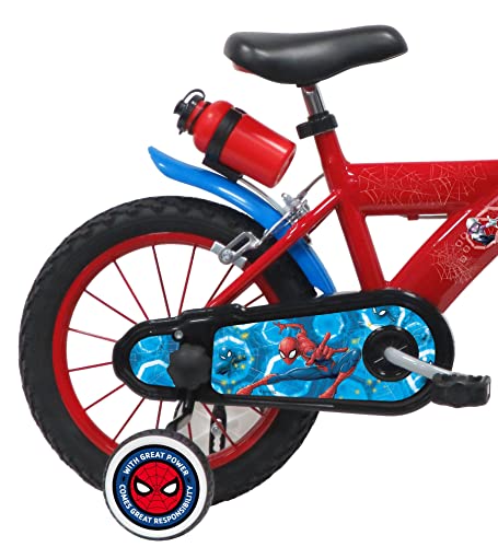 Vélo ATLAS Vélo Enfant Garçon 14'' Spiderman/Marvel Bicicleta Infantil, Niños, Rojo, 14 Pulgadas