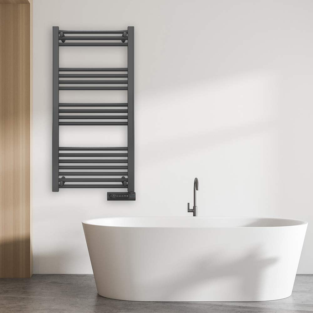 Cecotec Radiador Toallero Eléctrico Bajo Consumo ReadyWarm 9200 Smart Towel Black. 750 W, Pantalla LED, Control táctil, Temporizador, 3 Modos, Sistemas de Seguridad