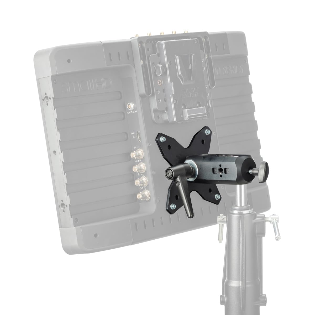 Manfrotto TetherGear Soporte de Monitor VESA-Pantallas-TV-Accesorio Soporte Iluminación-Carga 30 kg -Orificio Roscado 3/8”-Adaptador Hembra 16 mm-Compatibilidad VESA 75 x 75 y 100 x 100 mm-MLTSA1001B