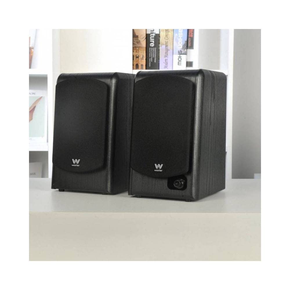 Woxter Dynamic Line DL-610 Black - Altavoces de estantería terminados en Madera autoamplificados (20 RMS 180 W, Bluetooth, conexión de 3,5mm, PC, TV, Tablets, Smartphones, mp3...)