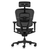 hjh OFFICE Silla de Oficina ergonómica ERGOHUMAN Signature GEN2 Diseño Original, Silla de Oficina con Soporte Lumbar Flexible, tapizado de Malla, Negro