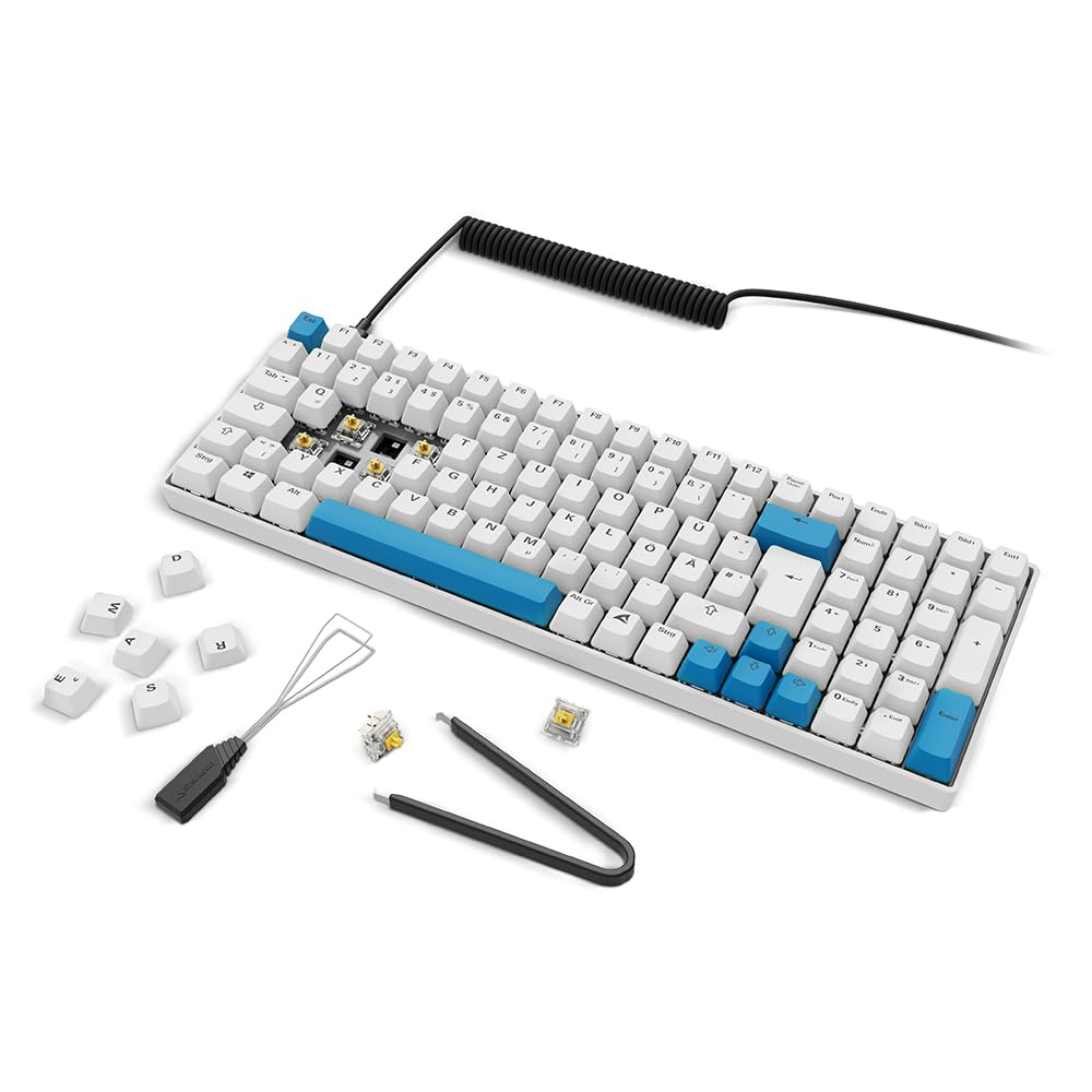 Sharkoon SGK50 S2 PBT Blanco RGB, Gateron GPRO Amarillo