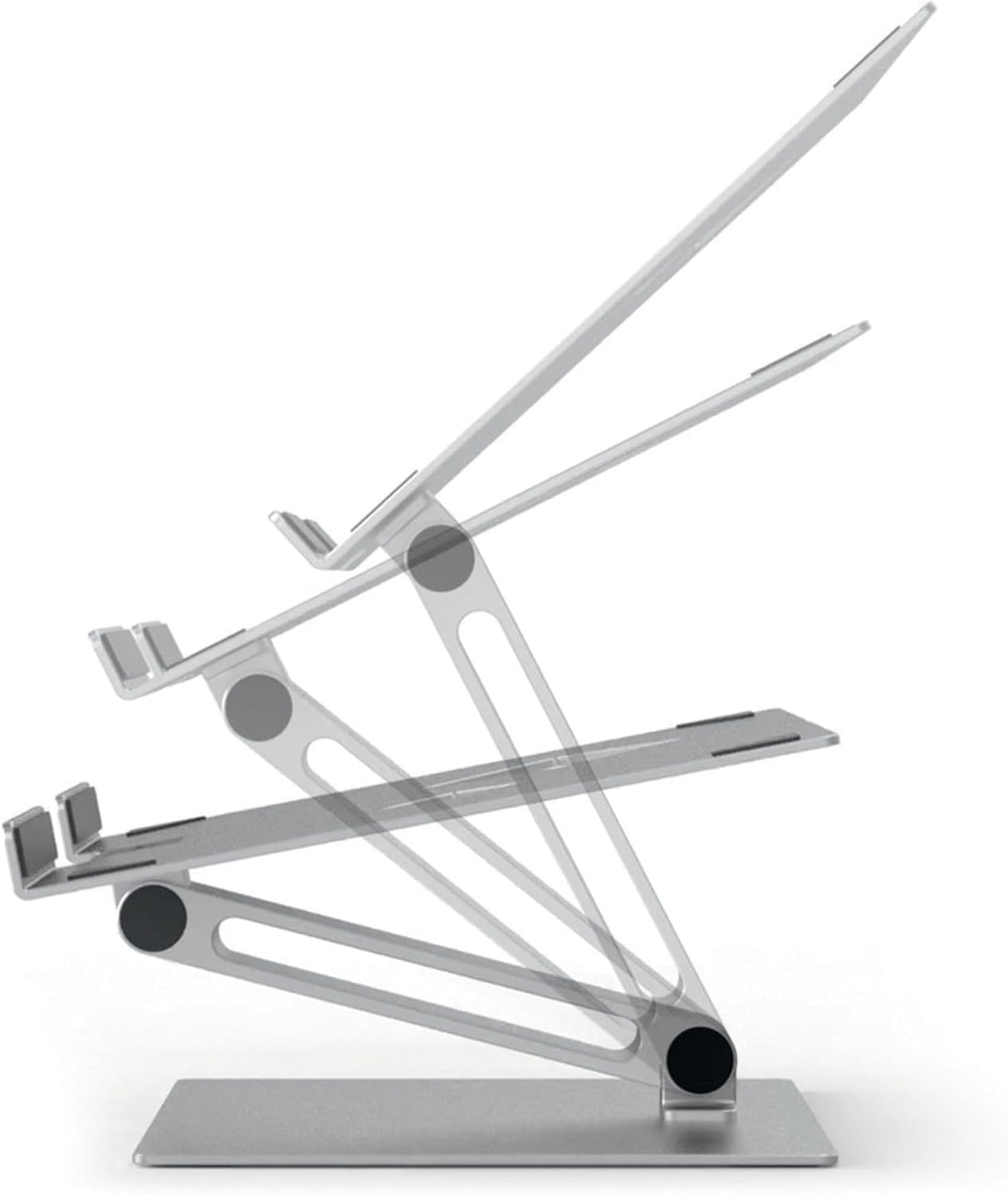 Durable Soporte de mesa para ordenador portátil/notebook, ajustable en altura y ángulo, plegable, plata, 505023