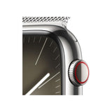 Apple Watch Series 9 GPS + Cellular - 45mm - Boîtier Acier Argent - Bracelet Silver Milanese Loop