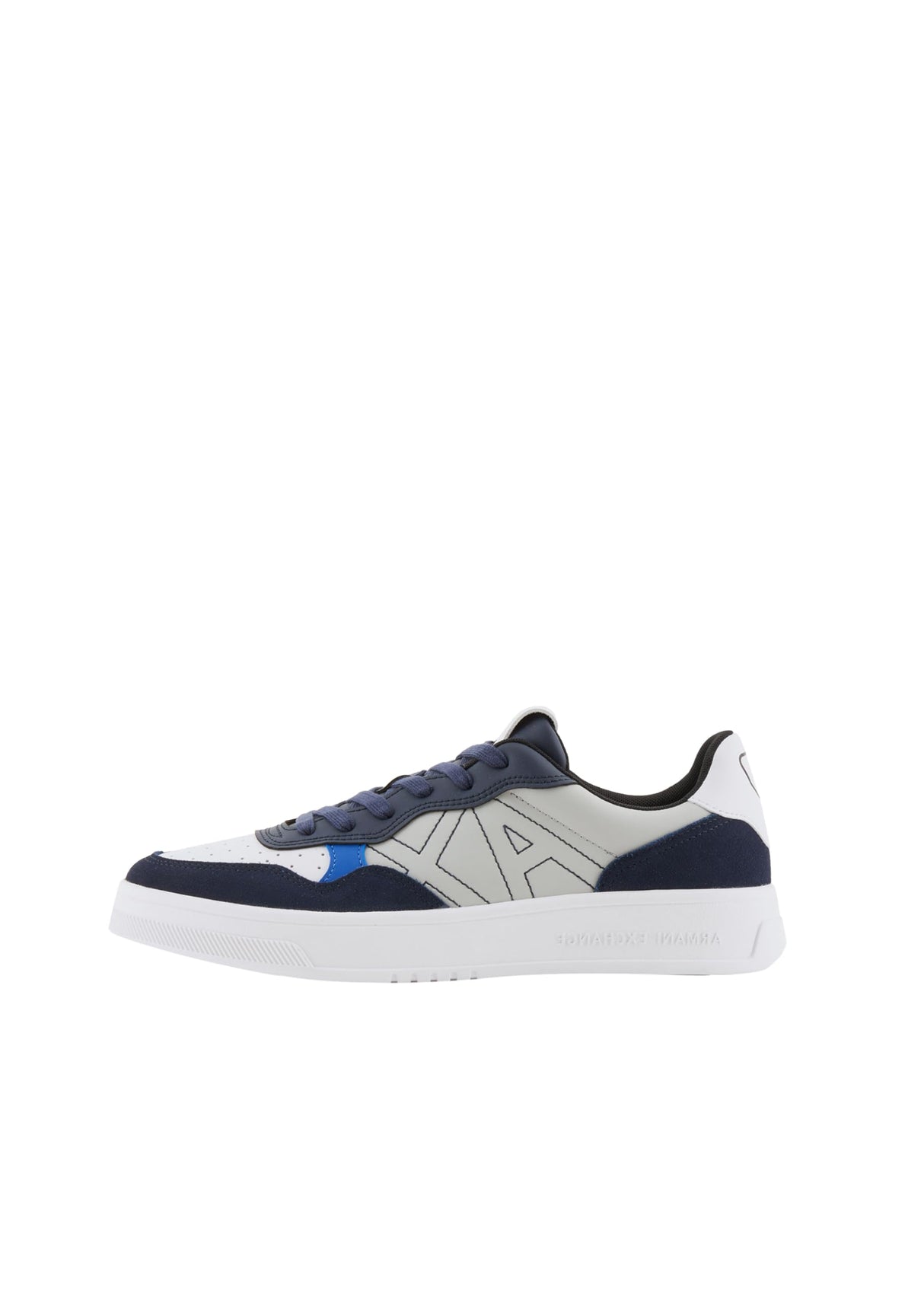 Armani Exchange Seattle, Detalles de Gamuza, Logotipo Bordado, Zapatillas Hombre, Grey Navy, 40 EU