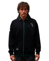 KIMOA - Sudadera Aston Martin F1 2024 Fernando Alonso - Sudadera Hombre con Capucha, Sudadera Cremallera Hombre - XS - Negra - Tejido Reciclado