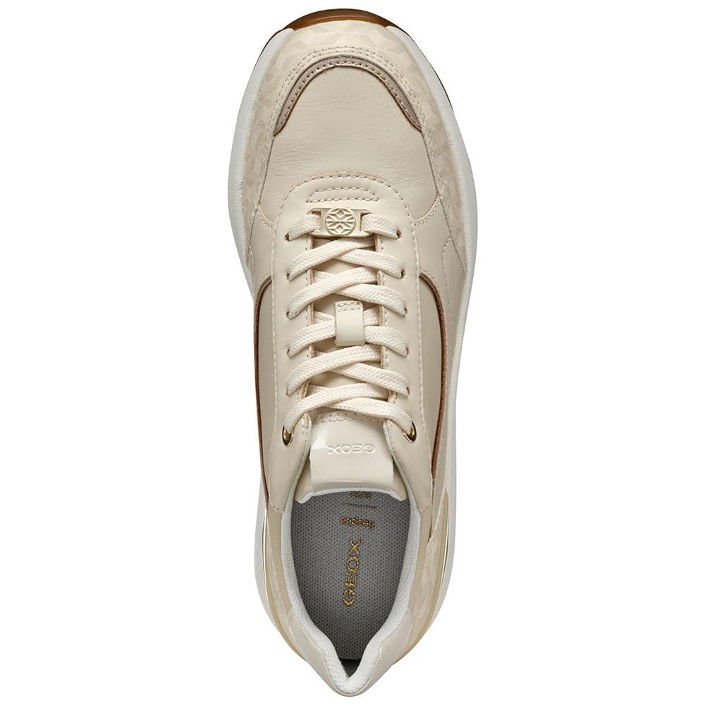 Geox D SPHERICA EC13 A, Zapatillas Mujer, Papyrus, 37 EU
