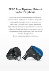 TRUTHEAR x crinacle Cero Dual dinámico Conductores Auriculares internos en el oído