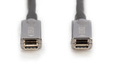 DIGITUS USB-C AOC Cable de conexión AV de fibra óptica híbrida - USB 3.1 - Displayport 1.2 - DP Alt-Mode - Plug&Play - Cable de audio/vídeo - 10m - negro
