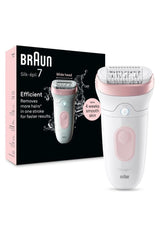 Braun Silk-épil 7 Depiladora Mujer, Depiladora Eléctrica Mujer Con Cabezal Amplio Para Una Depilación Simple, Wet & Dry, Piel Lisa Larga Dura, 7-000, Blanco/Rosa