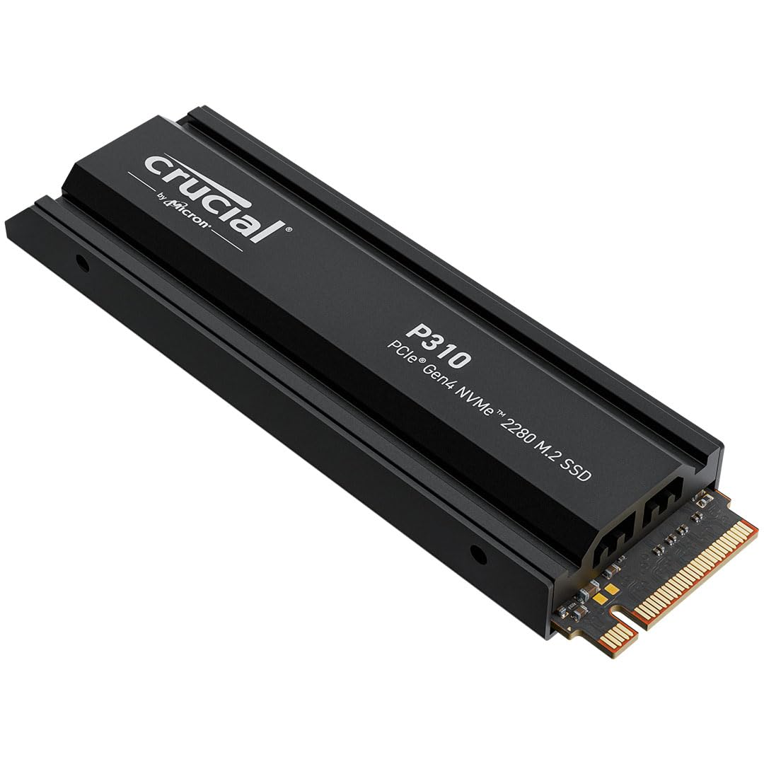 Crucial P310 SSD 2TB PCIe Gen4 NVMe M.2 PS5 SSD Interno Gaming con Disipador, Hasta 7100 MB/s, Compatible con PlayStation 5, Ordenador Portátil y de Sobremesa, Disco Duro SSD - CT2000P310SSD5-01