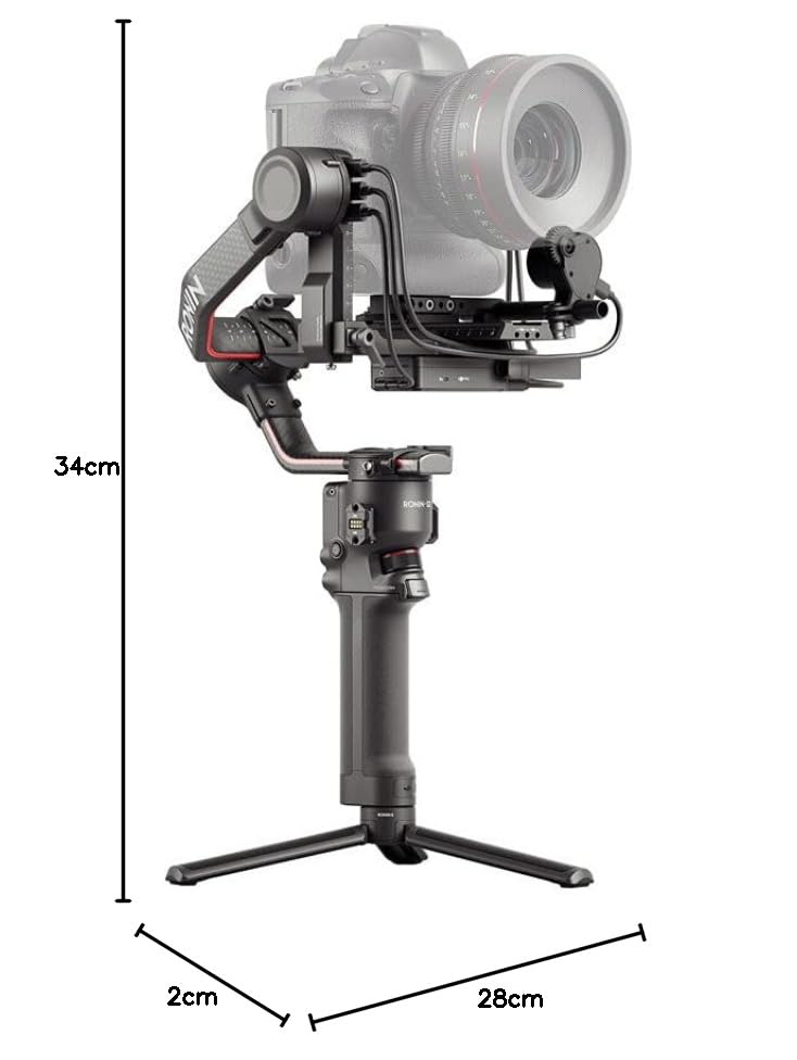DJI Pack RS 2 Pro, estabilizador portátil en tres ejes, carga útil de 4.5 kg, fibra carbono, incluye transmisor imagen y más accesorios, negro