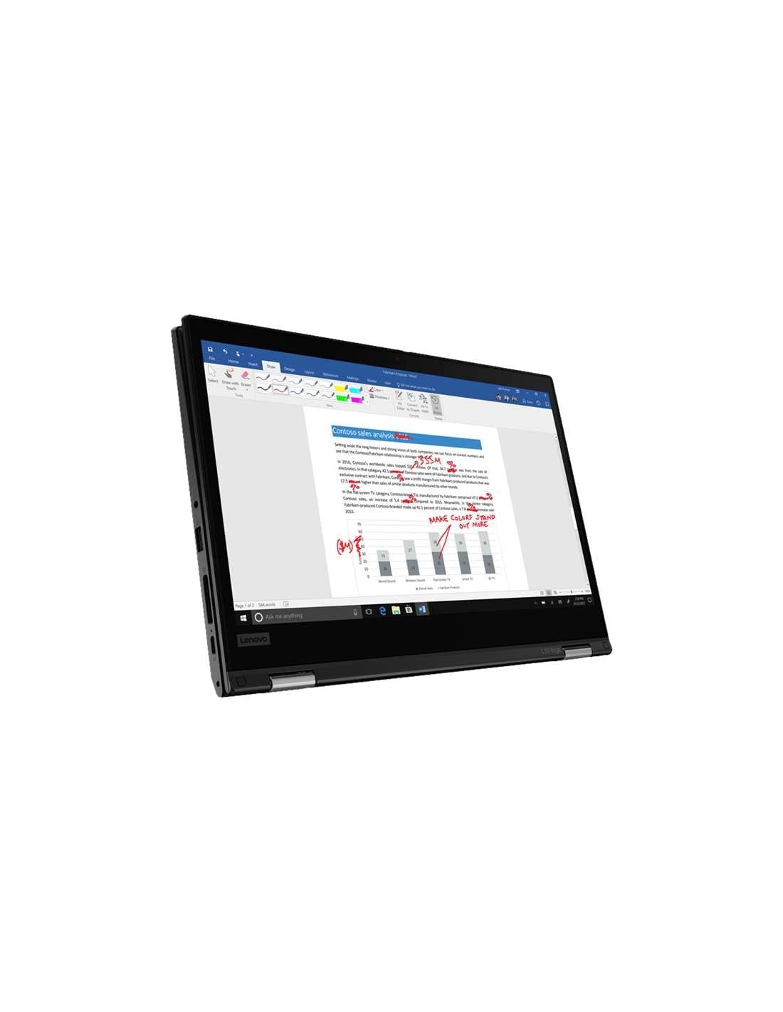 Lenovo ThinkPad L13 YOGA Gen 2 - Ordenador portátil, 13.3" FullHD (AMD Ryzen 7 PRO 5850U, 16GB RAM, 512 SSD, Integrated AMD Radeon Graphics, Windows 10 Pro) Negro - Teclado QWERTY español