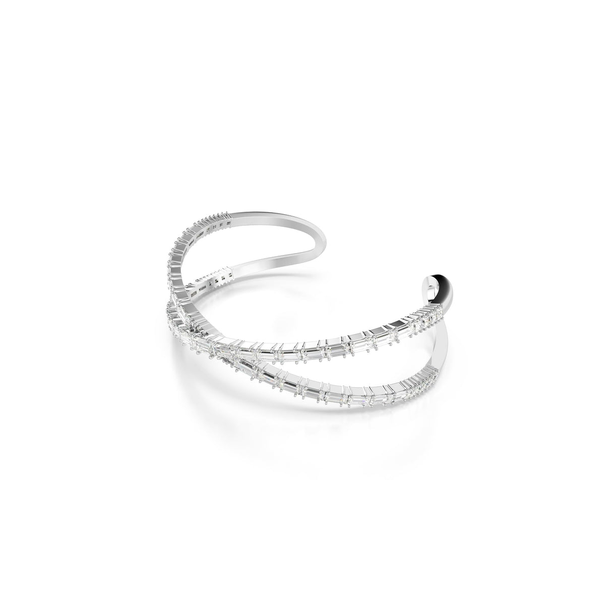 Swarovski Brazalete Hyperbola, Símbolo del infinito, Blanco, Baño de rodio, L