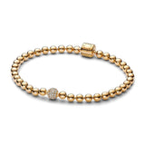 PANDORA Signature Pulsera con engaste pavé y cuentas, 19