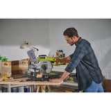 RYOBI - Ingletadora Radial a Batería 18V ONE+ 216 mm - Capacidad 70 x 270 mm a 90° - Guía Láser - Entregada con 1 Hoja de 48 Dientes, 1 Bolsa de Polvo (sin Cargador ni Batería) - R18MS216-0