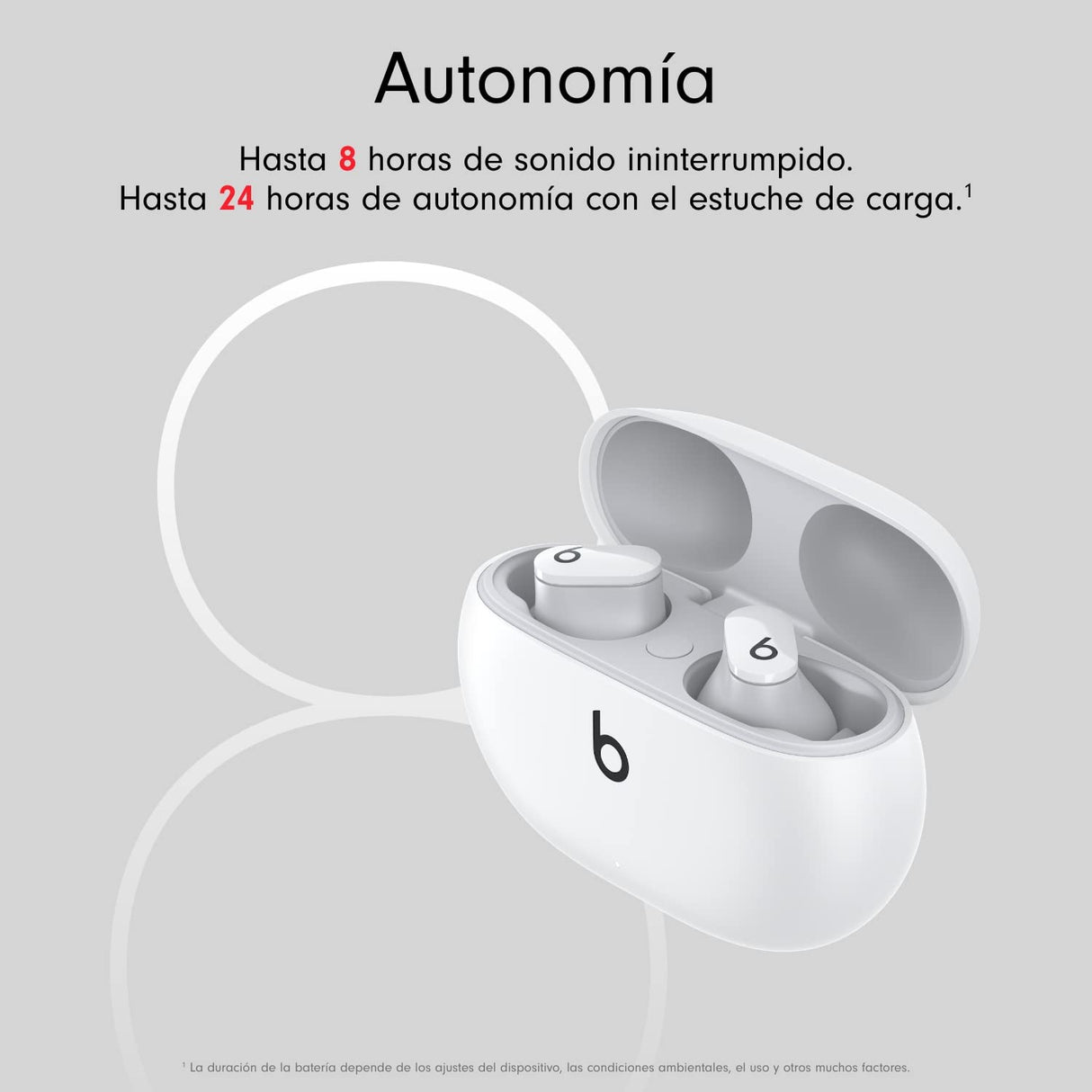 Beats Studio Buds – Auriculares intraurales Totalmente inalámbricos con cancelación del Ruido – Auriculares Bluetooth Resistentes al Sudor, compatibles con Apple y Android – Blanco