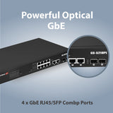 Edimax GS-5424PLC V2 - Conmutador Web Inteligente de Largo Alcance con 28 Puertos Gigabit PoE+, 4 Puertos Gigabit Combo RJ45/SFP