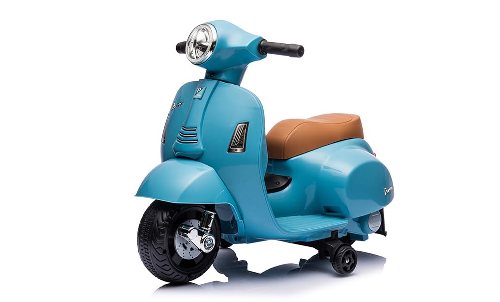 Turbo Challenge - Vespa GTS - Portador Eléctrico - 119167 - Scooter - Azul - Listo para Rodar - Máximo 25Kg - Plástico - Baterías Recargables - A Partir de 18 Meses