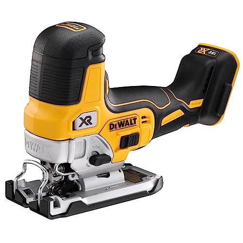 DEWALT DCS335N-XJ, Sierra de calar sin cable 18V, fácil cambio de cuchilla, interruptor de bloqueo, Velocidad de 3200 rpm, Corte madera 135mm, Acero 10mm, Sin batería ni cargador