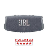 JBL Charge 5 Altavoz inalámbrico portátil con Bluetooth y batería integrada, resistente al agua (IP67), con PartyBoost para subir el nivel de la fiesta, hasta 20h de reproducción, gris