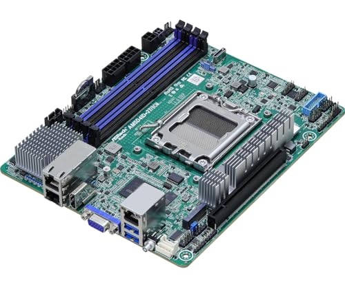 ASRock Rack AM5D4ID-2T/BCM Deep Mini-ITX - Placa Base para Servidor AMD Ryzen 7000 AM5 (LGA 1718) KNOLL3 X300 Dual 10G LAN