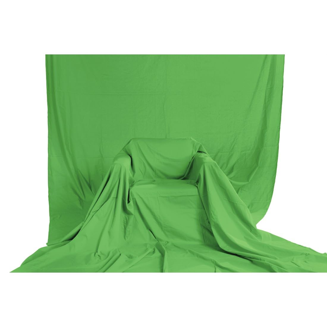 Hama Fondo de fotografía de Tela de 2,95 x 6 m (Fondo Plegable para Estudio fotográfico, 100% algodón, Pantalla Verde, Fondo para fotografía, vídeo y televisión), Color Verde