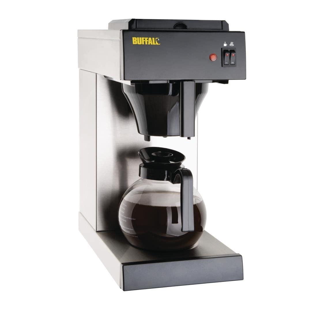 Buffalo CT815 Máquina de café con filtro de llenado manual, negro/acero inoxidable, capacidad de 2 L