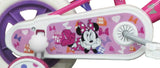 Bicicleta de 10 Pulgadas para niño, niña, Minnie/Disney con 1 Freno Delantero calibrador, Cesta Delantera, Guardabarros, cárter, Ruedas y 2 estabilizadores extraíbles, Rosa