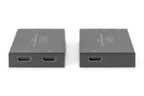 DIGITUS DS-55506 Extensor HDMI - UHD 4K 30 Hz - 70 m Mediante Cable LAN - Set: Transmisor y Receptor - Loop-out, IR Infrarrojos - HDMI 2.0 & HDCP 2.2/1.4